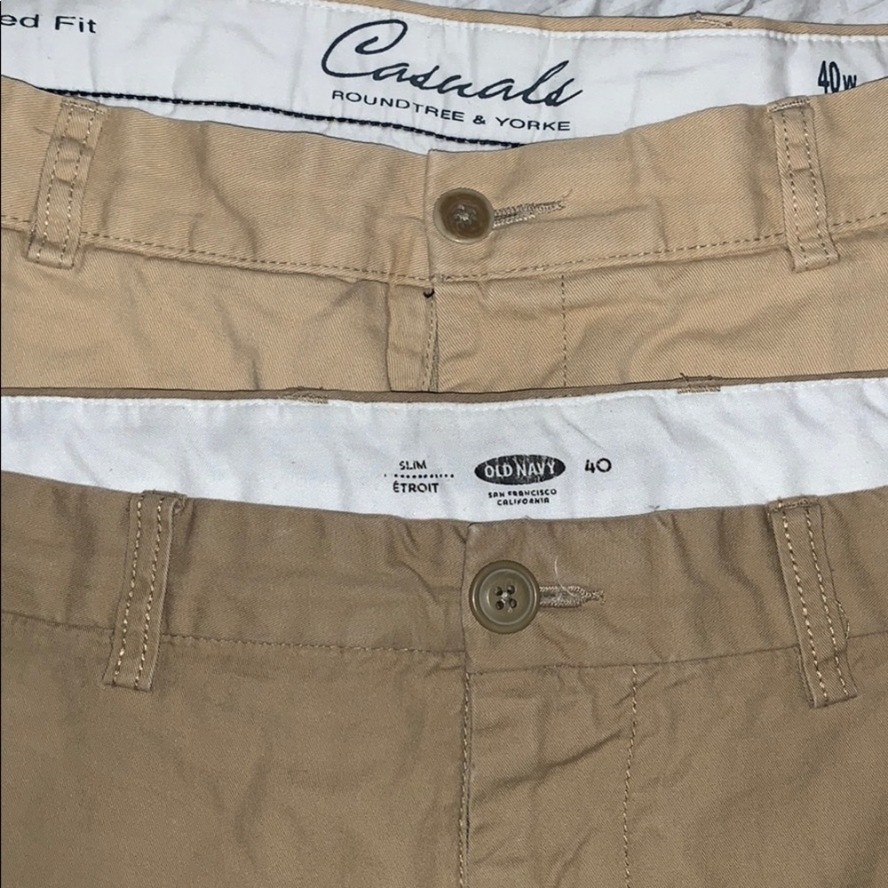 2 Old Navy and Roundtree Yorke Shorts 40w Khakis